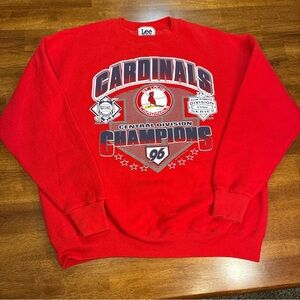 Vintage St. Louis Cardinals 1996 Division Champions Lee Sweater, STL Large